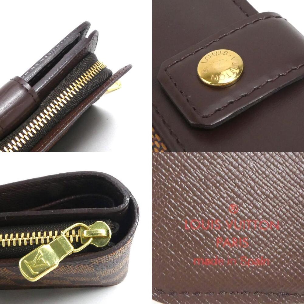 Louis Vuitton Brown Zip Damier wallet Compact Ebene